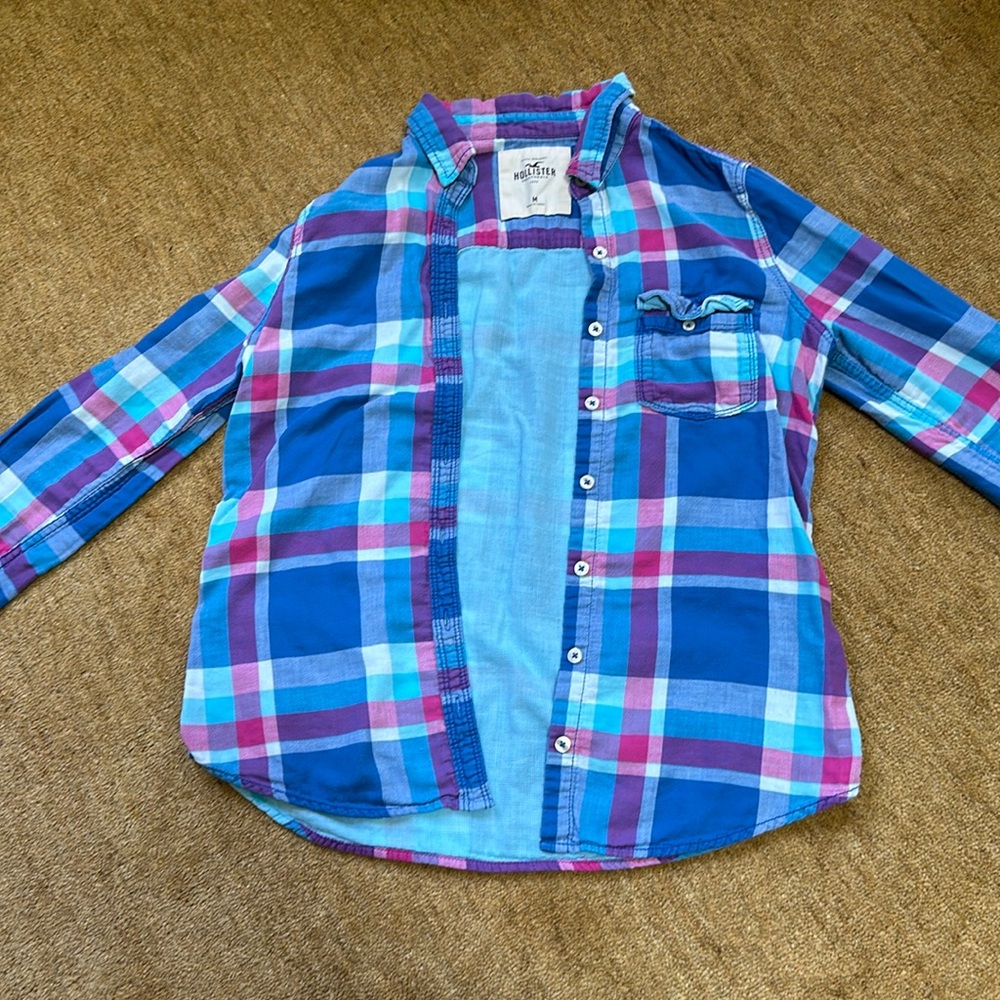 Hollister cotton plaid shirt size medium